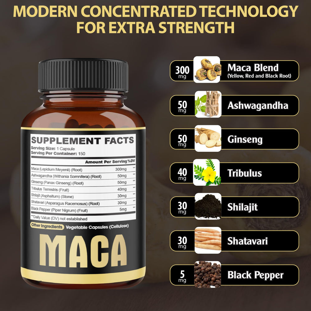 Agobi maca-root extract with Ashwagandha blend capsule close-up supports daily vitality.
