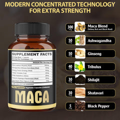 Agobi maca-root extract with Ashwagandha blend capsule close-up supports daily vitality.