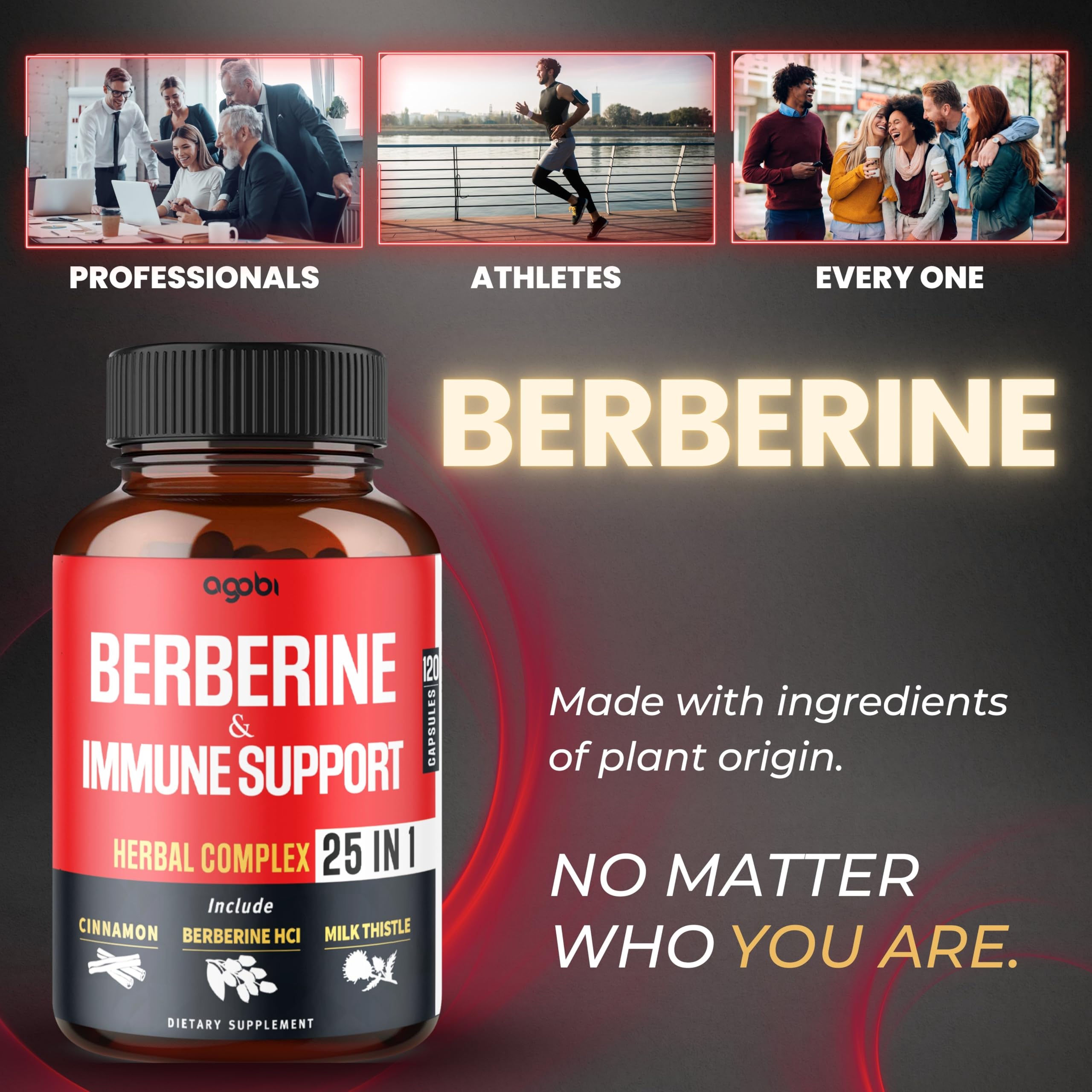 Agobi Premium Berberine bottle on counter for everyday use