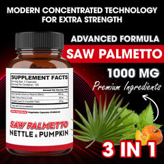 Agobi Saw Palmetto capsules close-up highlighting easy daily use.