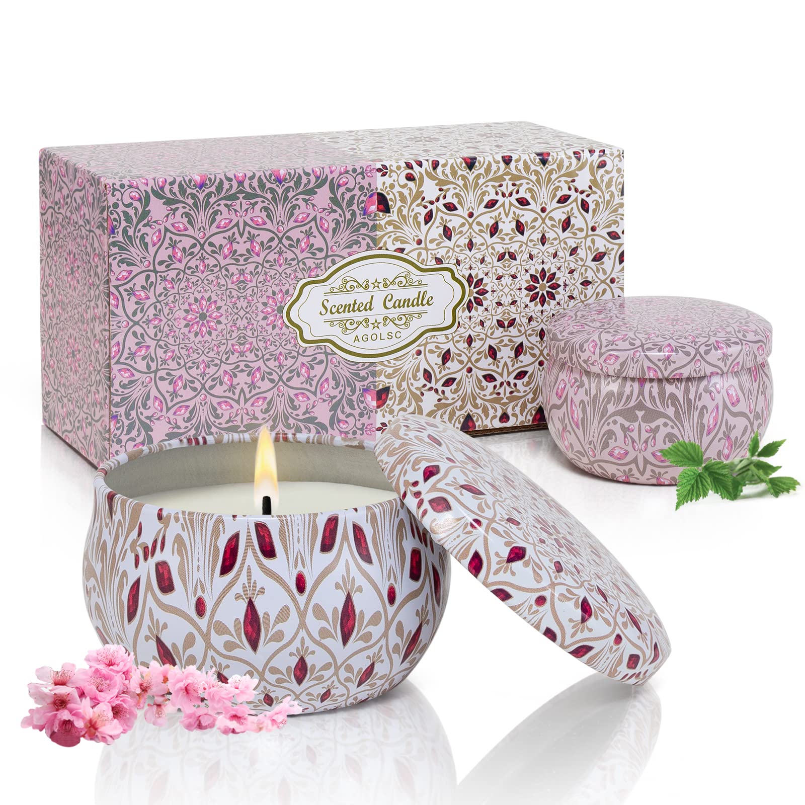 AGOL Aromatherapy Candles 2-Pack front view to freshen home spaces