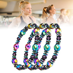 AGSIXZLAN magnetic hematite beads close-up highlighting a fashionable wellness accessory for balance and vitality.