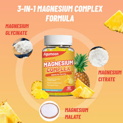 Agumoon Magnesium Complex Gummies two chews, easy daily ritual.