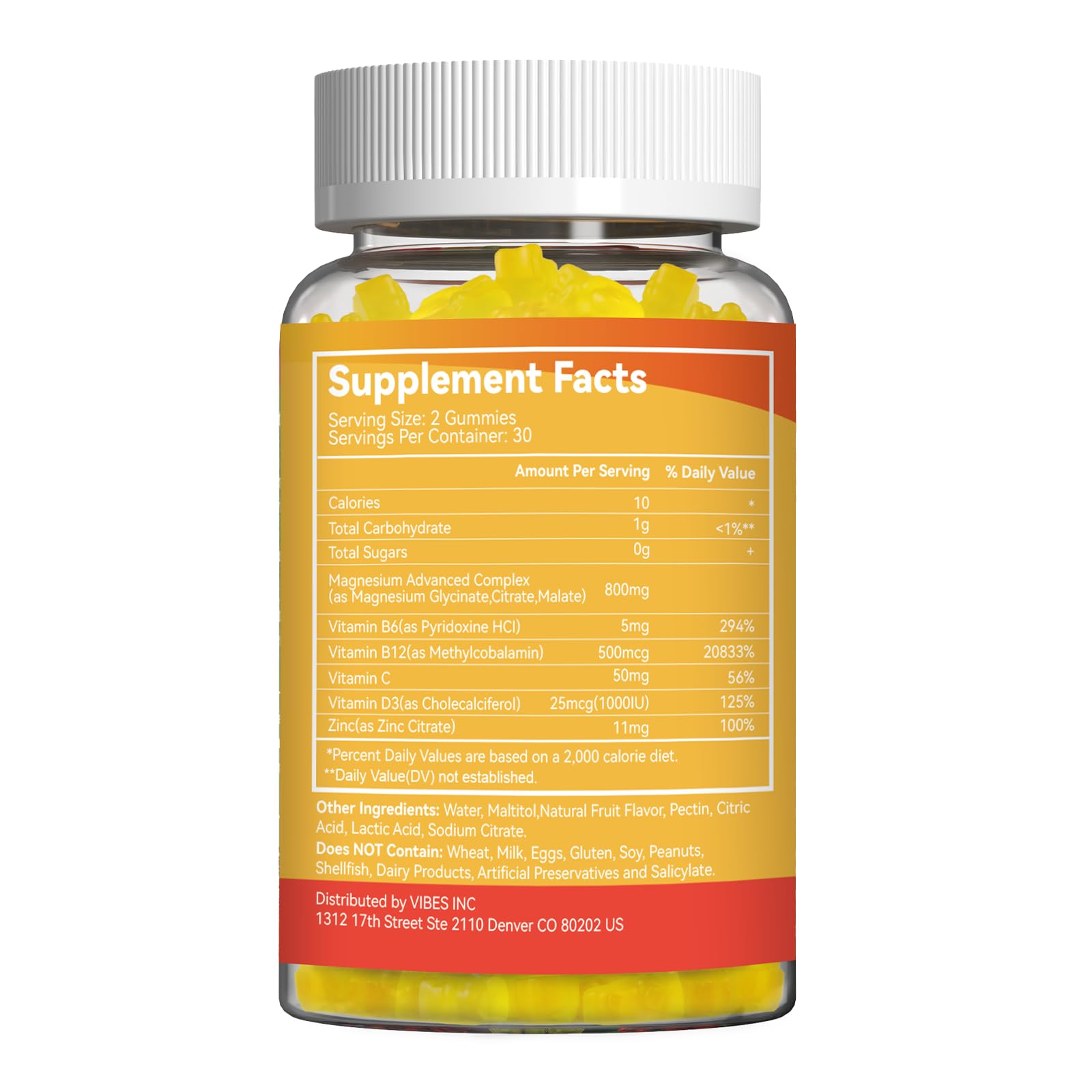 Agumoon Magnesium Complex Gummies label shows zinc and B vitamins.