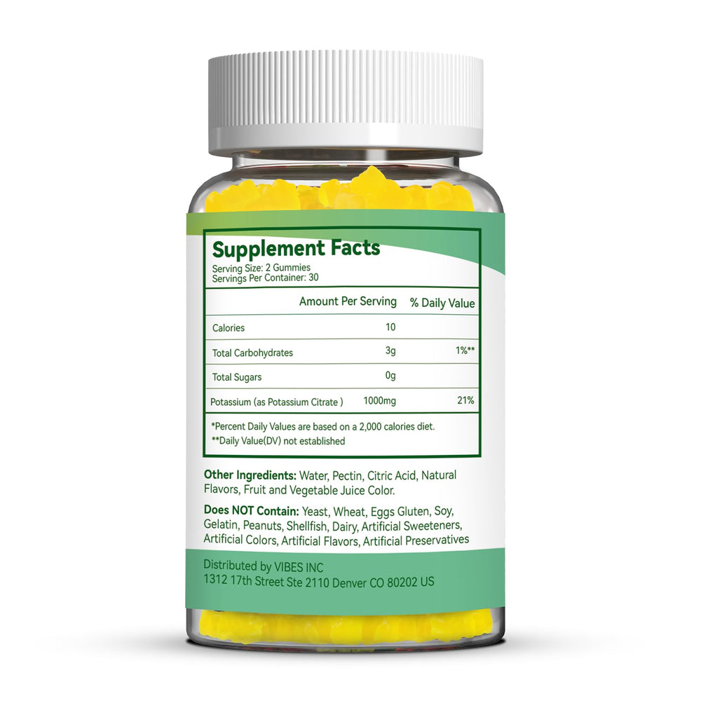 Agumoon potassium gummies clear glass bottle highlights premium sugar-free chewables.