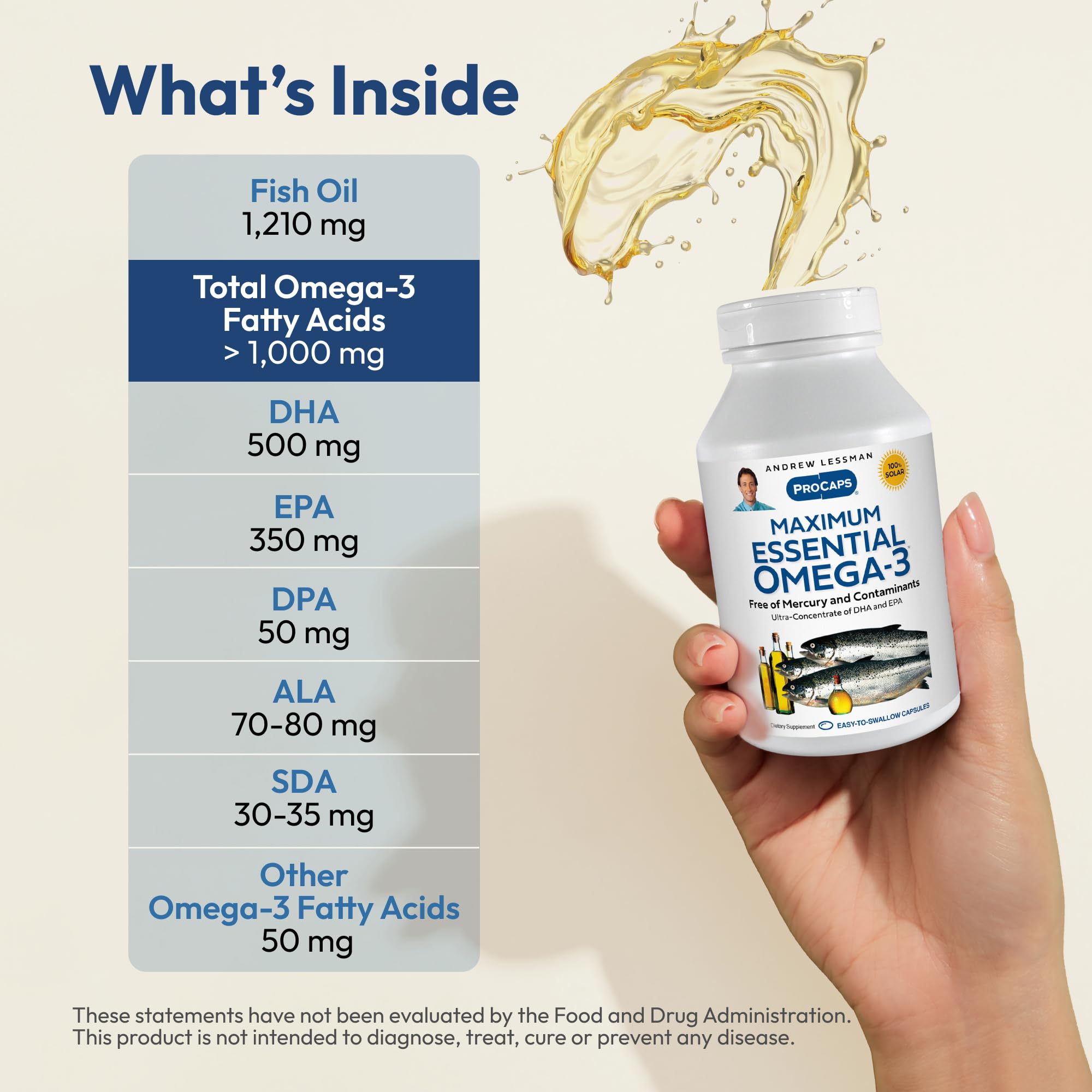 Ahiflower plant-based omega-3 blend for a balanced daily intake.