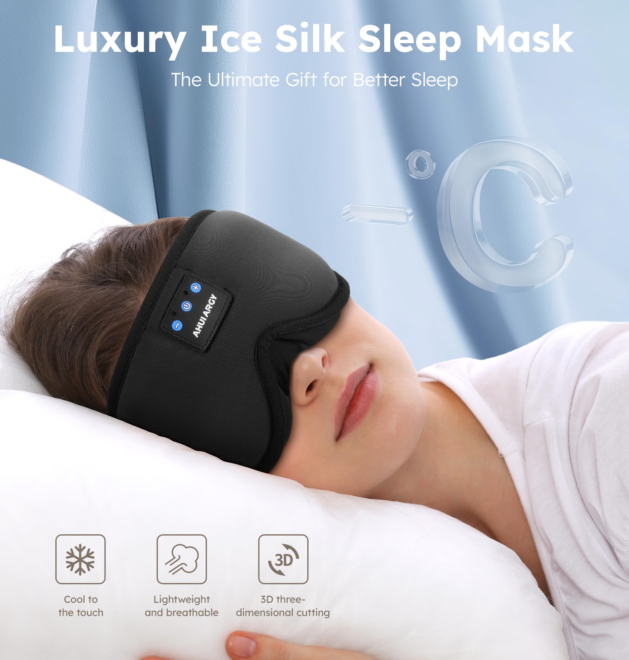 AHUIARGY sleep headphones with a slim profile for side sleepers