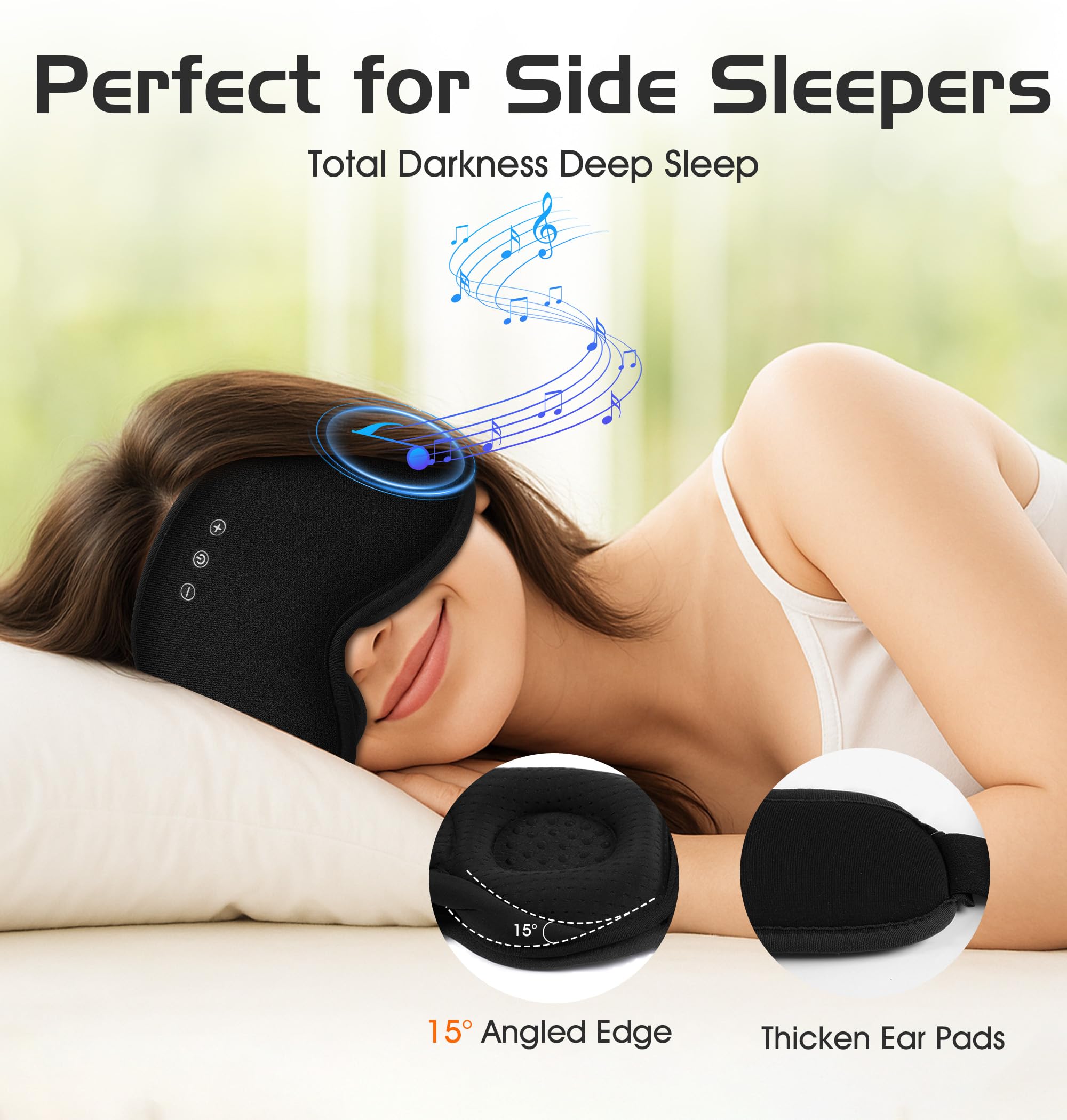 AHUIARGY travel-ready sleep mask headphones for on-the-go rest.