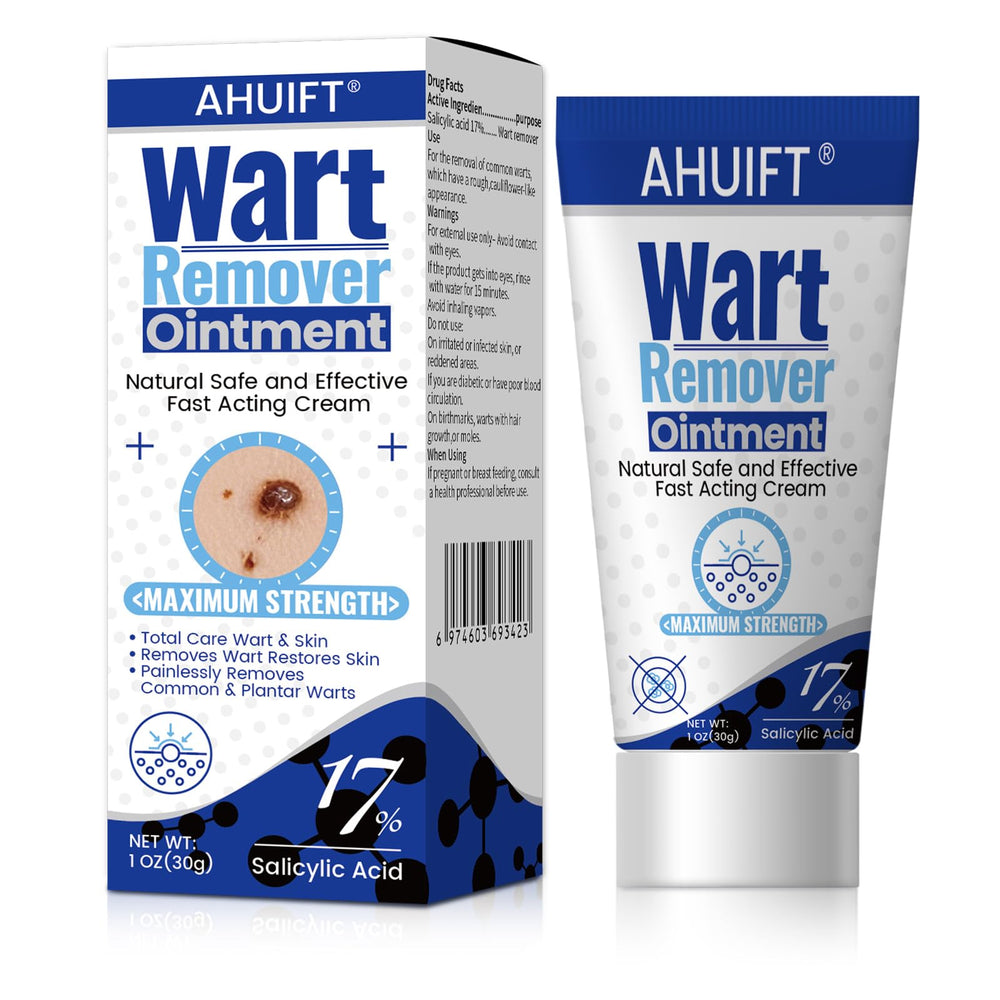 AHUIFT Fast Action Wart Remover bottle demonstrates maximum-strength wart care for quick results.