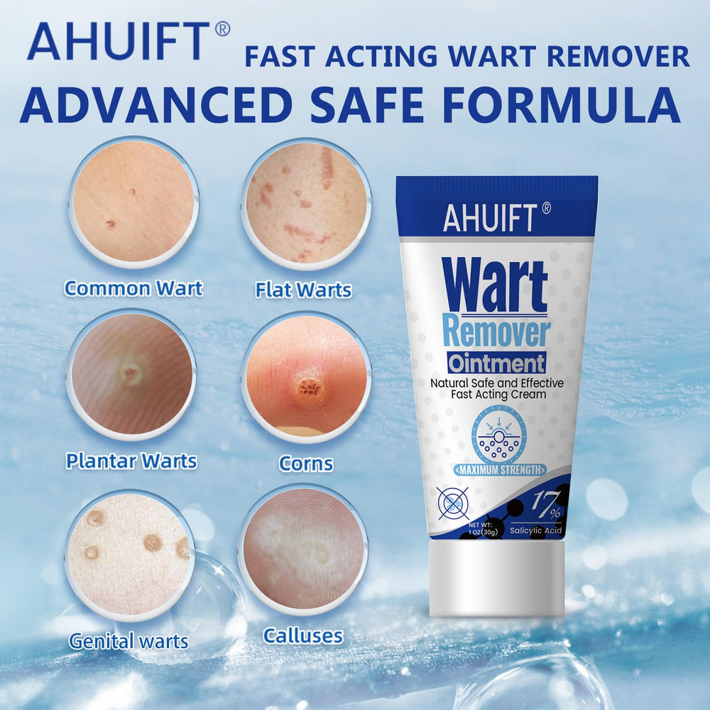 AHUIFT Wart Remover package displays clear strength and versatile wart compatibility.