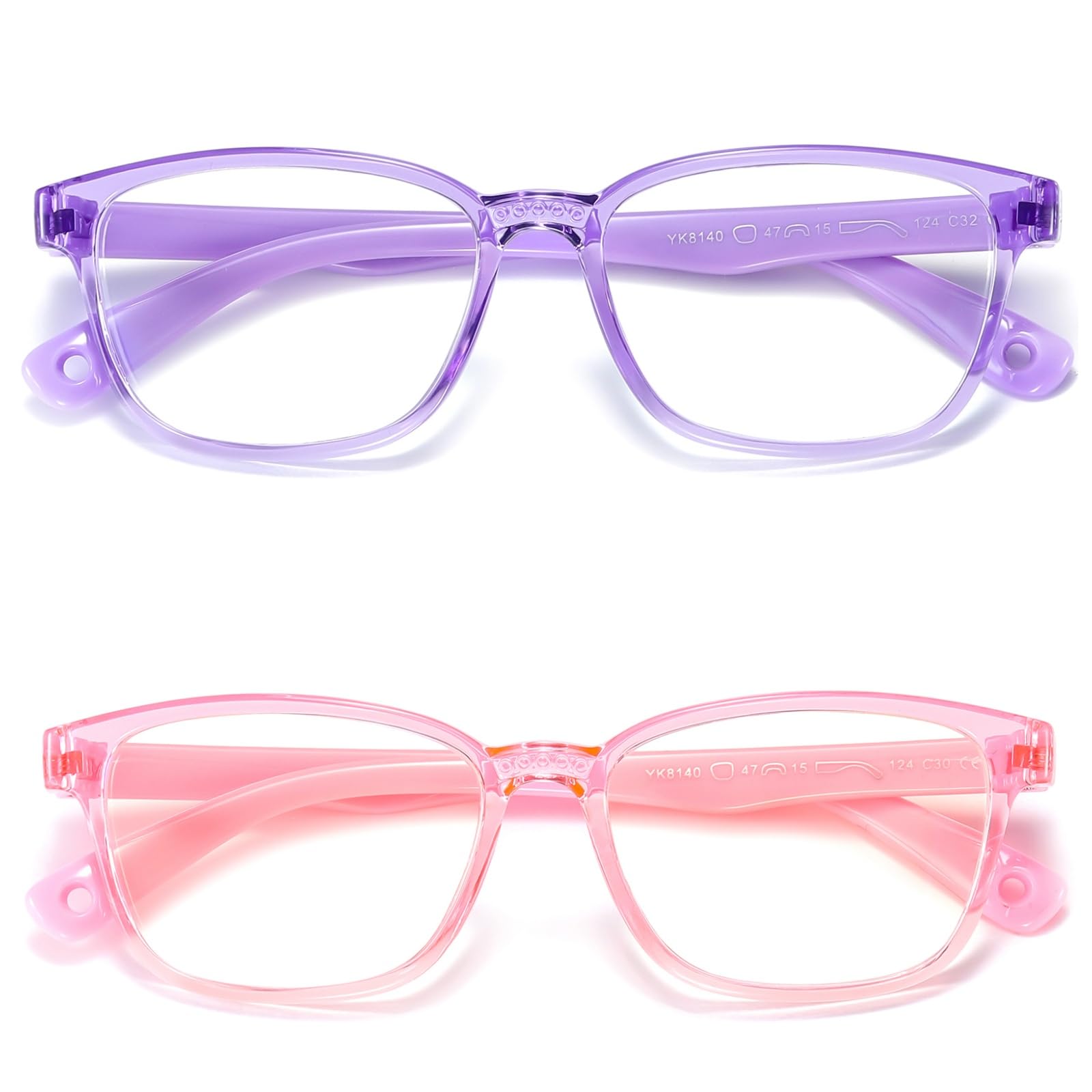 Gafas AHXLL para niños, bloqueo de luz azul, dos pares para uso diario.