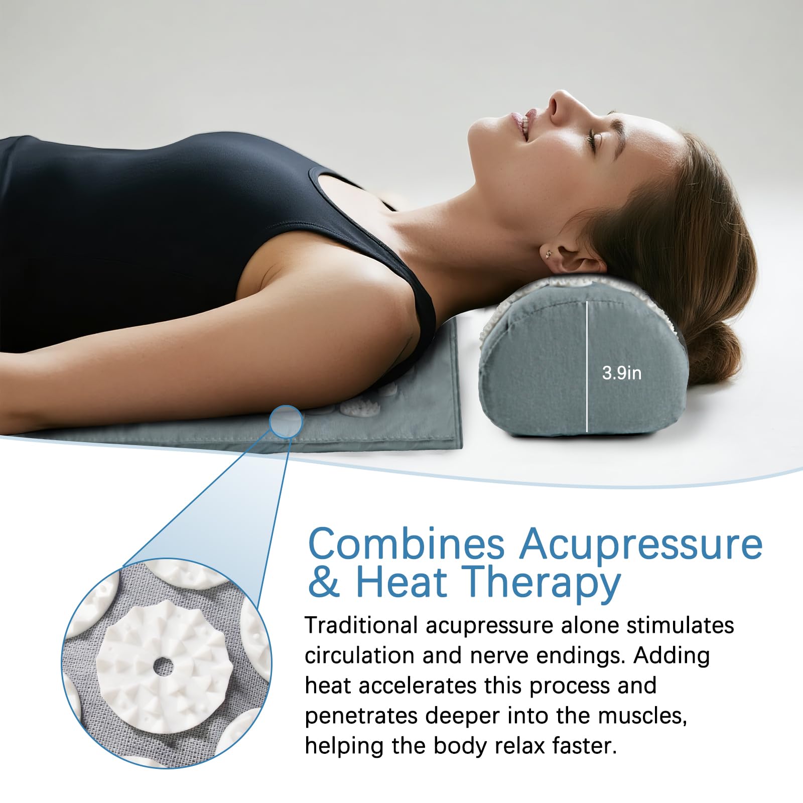 AICNLY mat in use while lying down highlights comfort and relaxation.