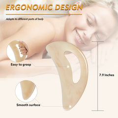 AICNLY gua sha grande de resina para la espalda, favorece drenaje suave.