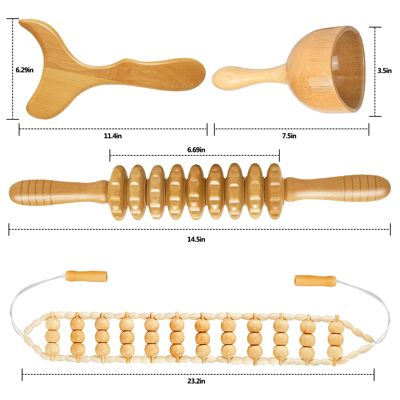 AICNLY wood therapy tools laid out for at-home sessions.