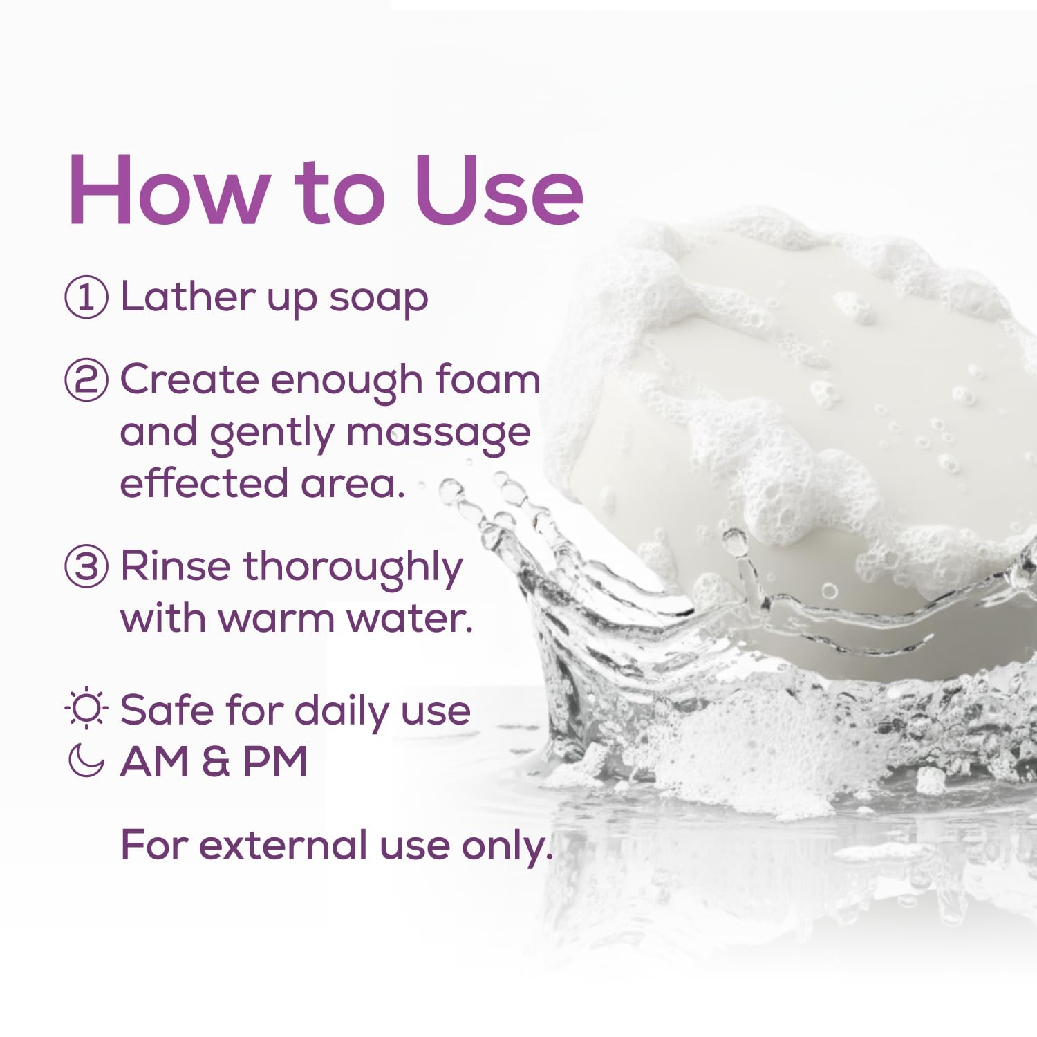 Aidance Femmesil creamy lather close-up invites gentle cleansing experience.