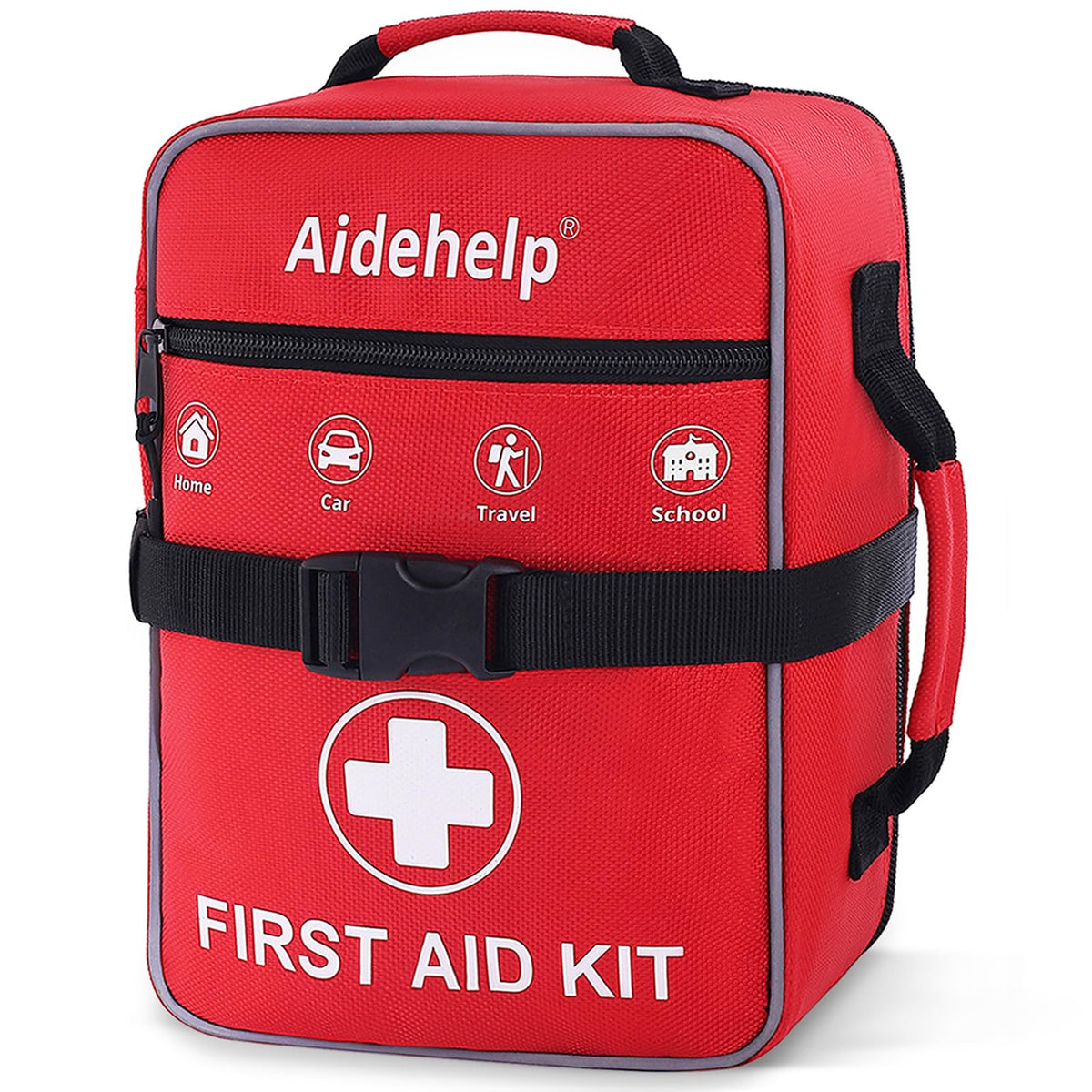 Aidehelp 520-piece first-aid kit with organized compartments for quick access.