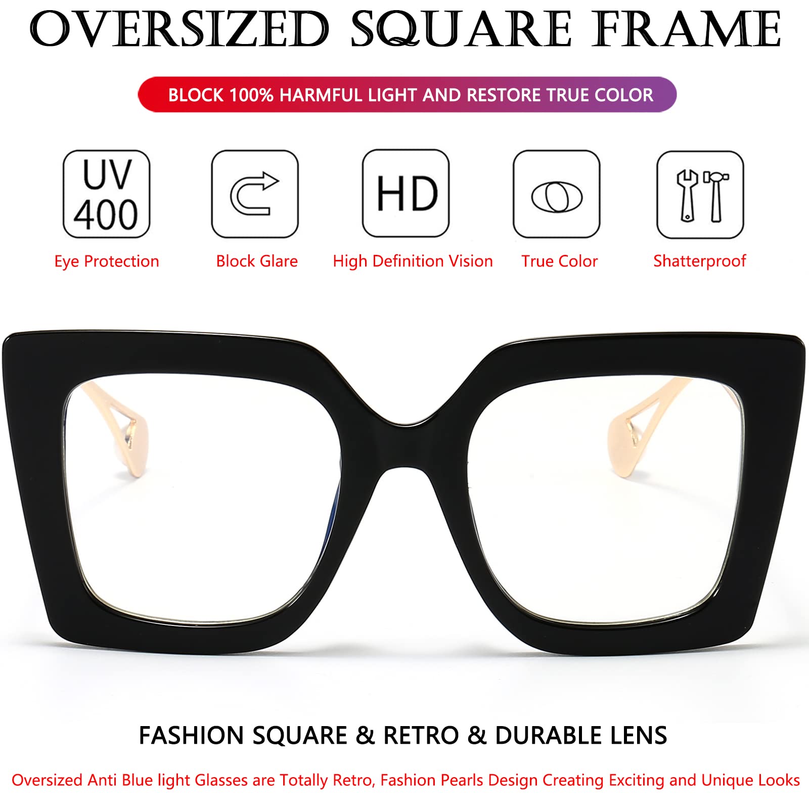 AIEYEZO blue light blocking UV400 lenses reduce screen glare.