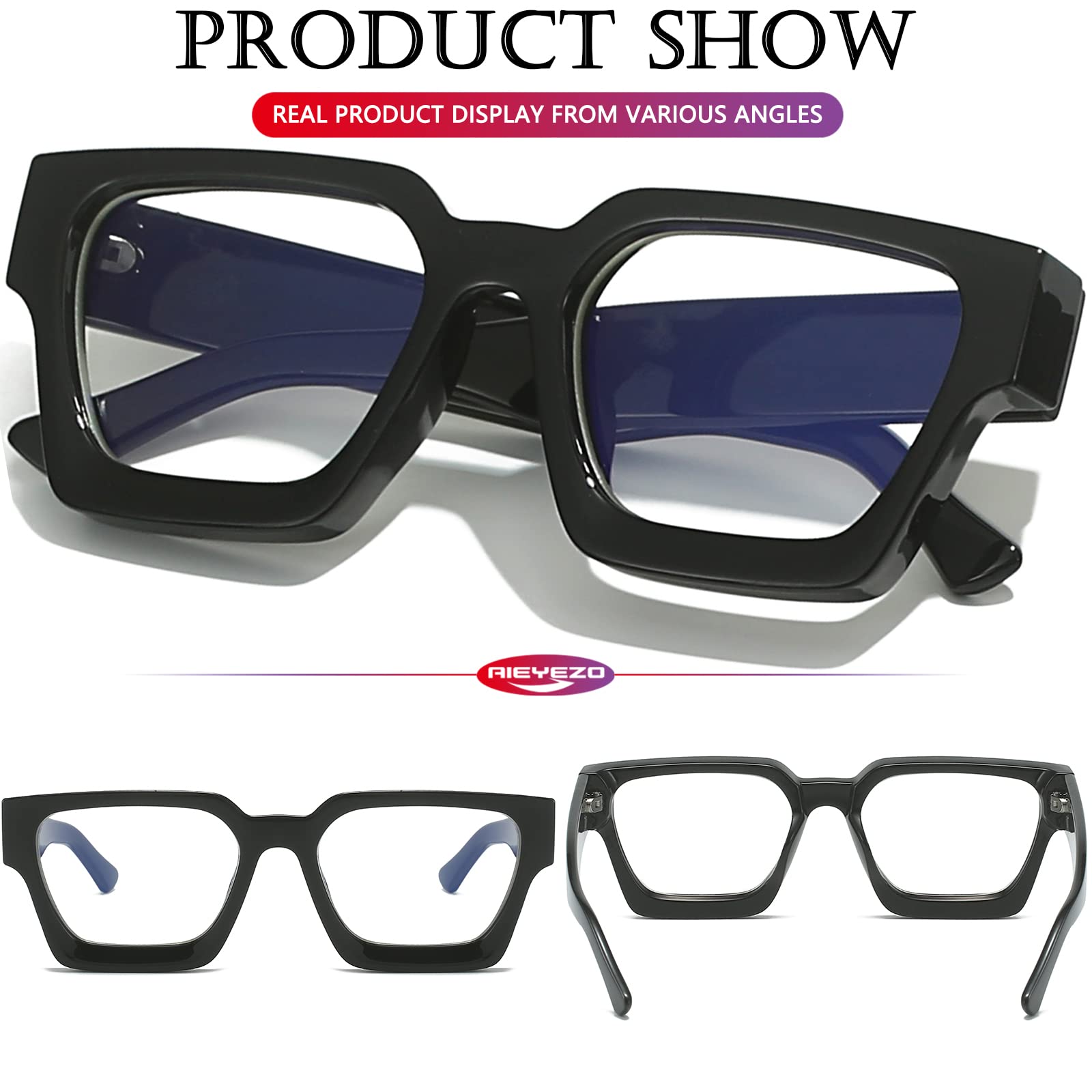 AIEYEZO fashion square frame design for a chic look.