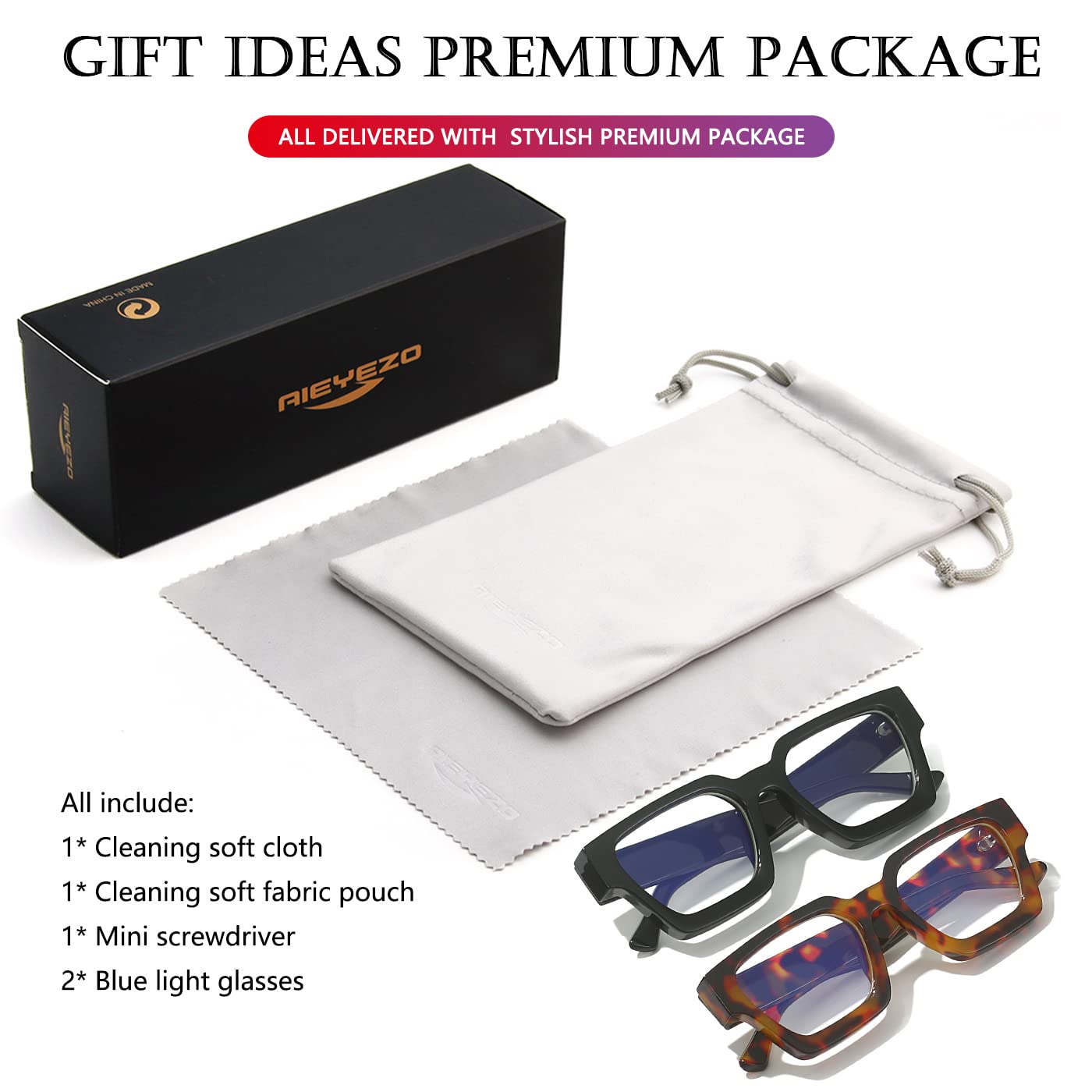 AIEYEZO mini screwdriver included for quick on-the-go adjustments.