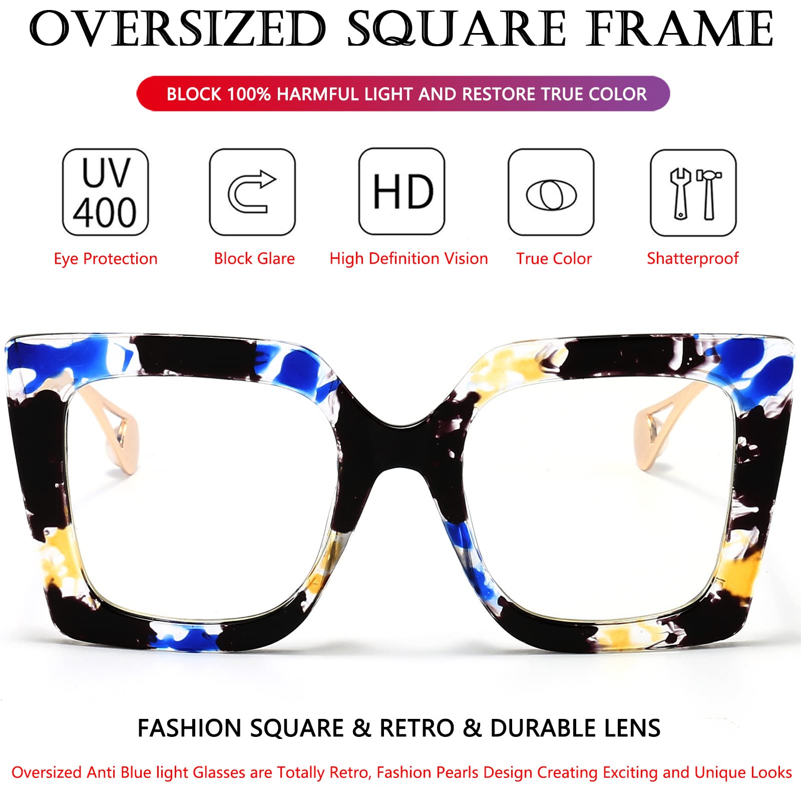 AIEYEZO pearl-arm oversized glasses add elegance and all-day wearability