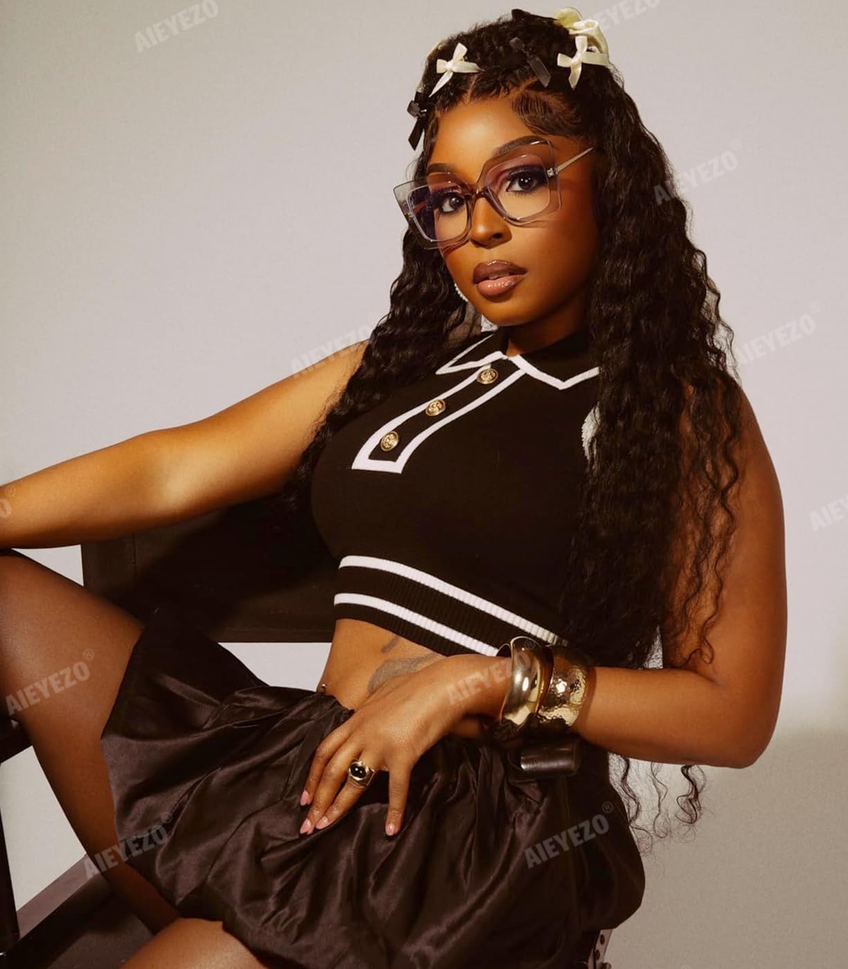 AIEYEZO square oversized frame uses durable TAC material for daily wear.