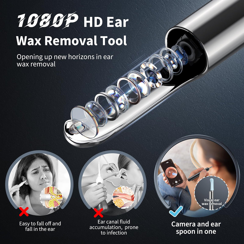 AIFINI all-in-one ear spoon camera design reduces drop risk during cleaning.