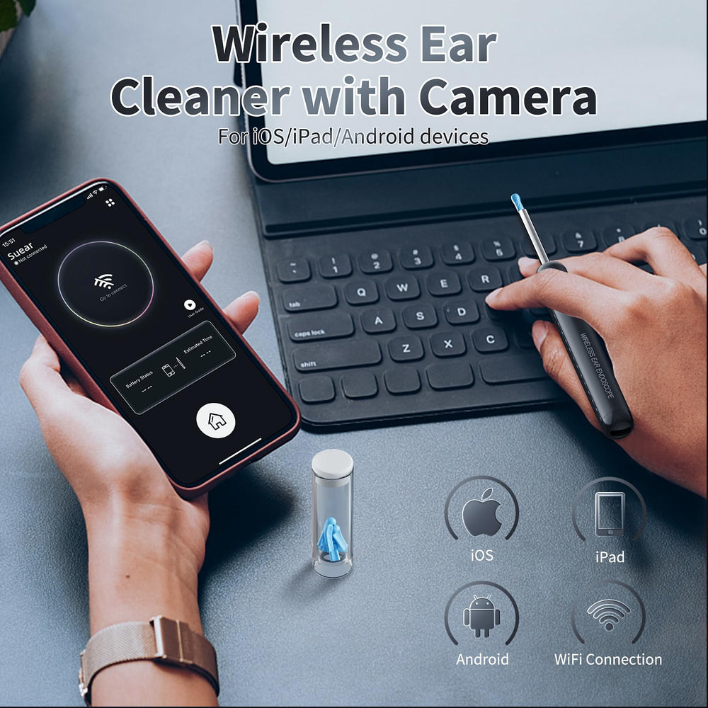 AIFINI ear wax camera kit includes spoons, cables, and a comprehensive tool set.