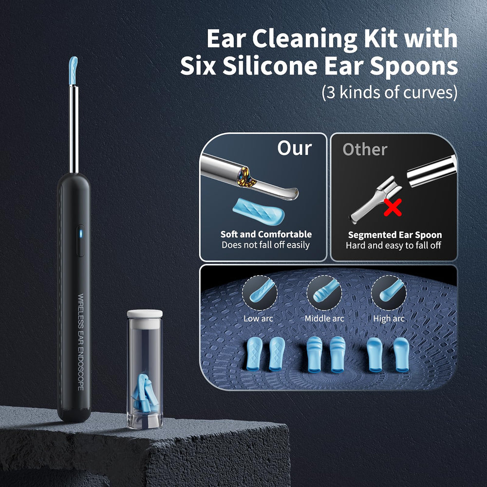 AIFINI soft silicone ear spoons with curved tips provide gentle, comfortable wax removal.
