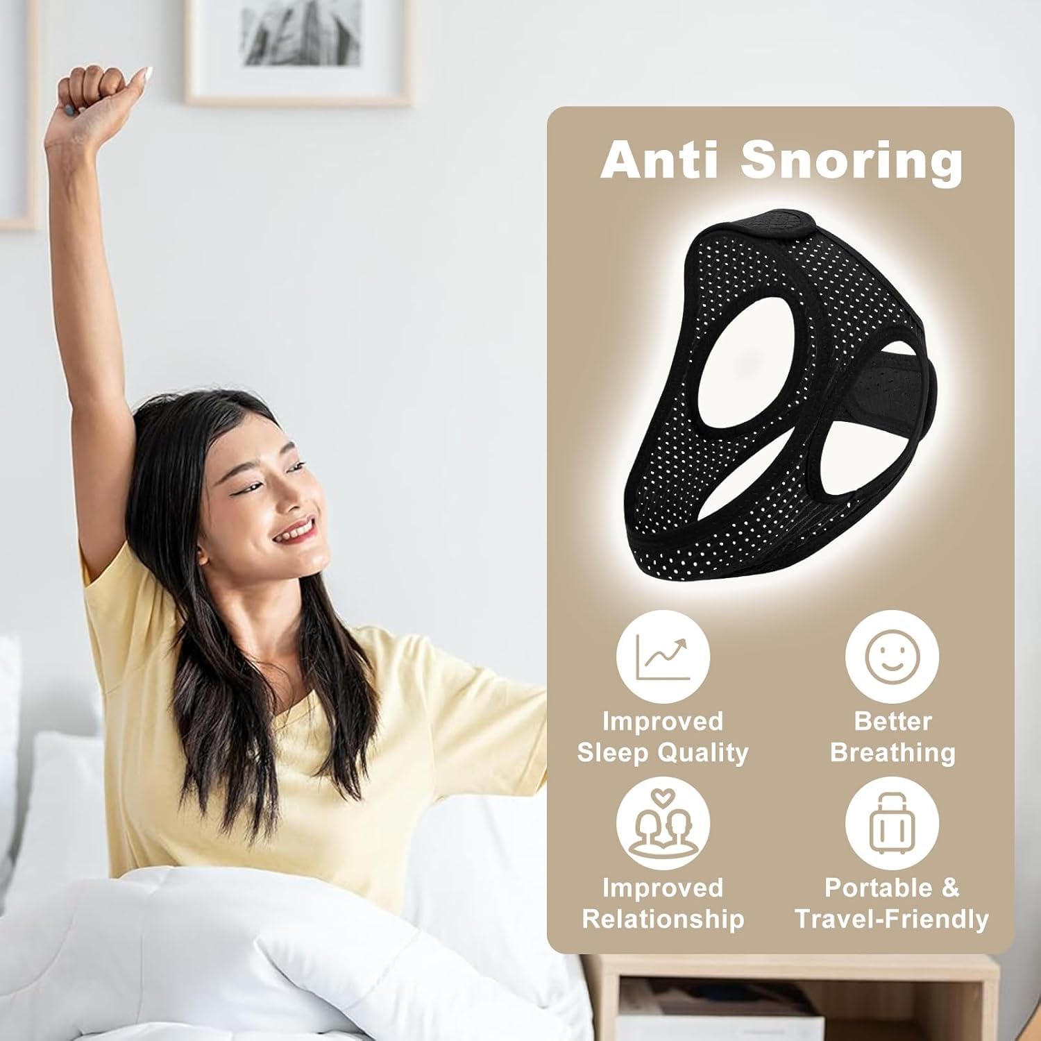 Aikaplus travel-friendly sleep apnea strap fits in luggage