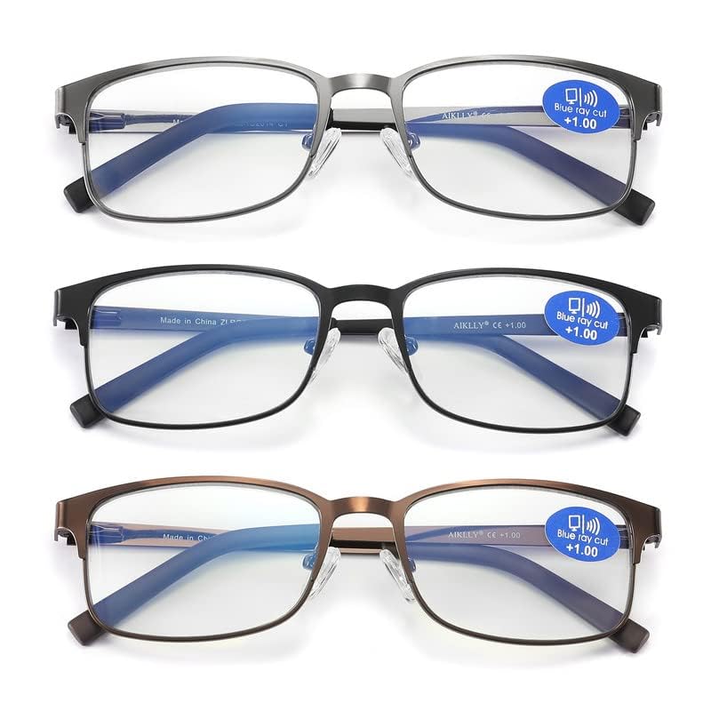 AIKLLY brown rectangle readers pair with versatile style for work and casual.