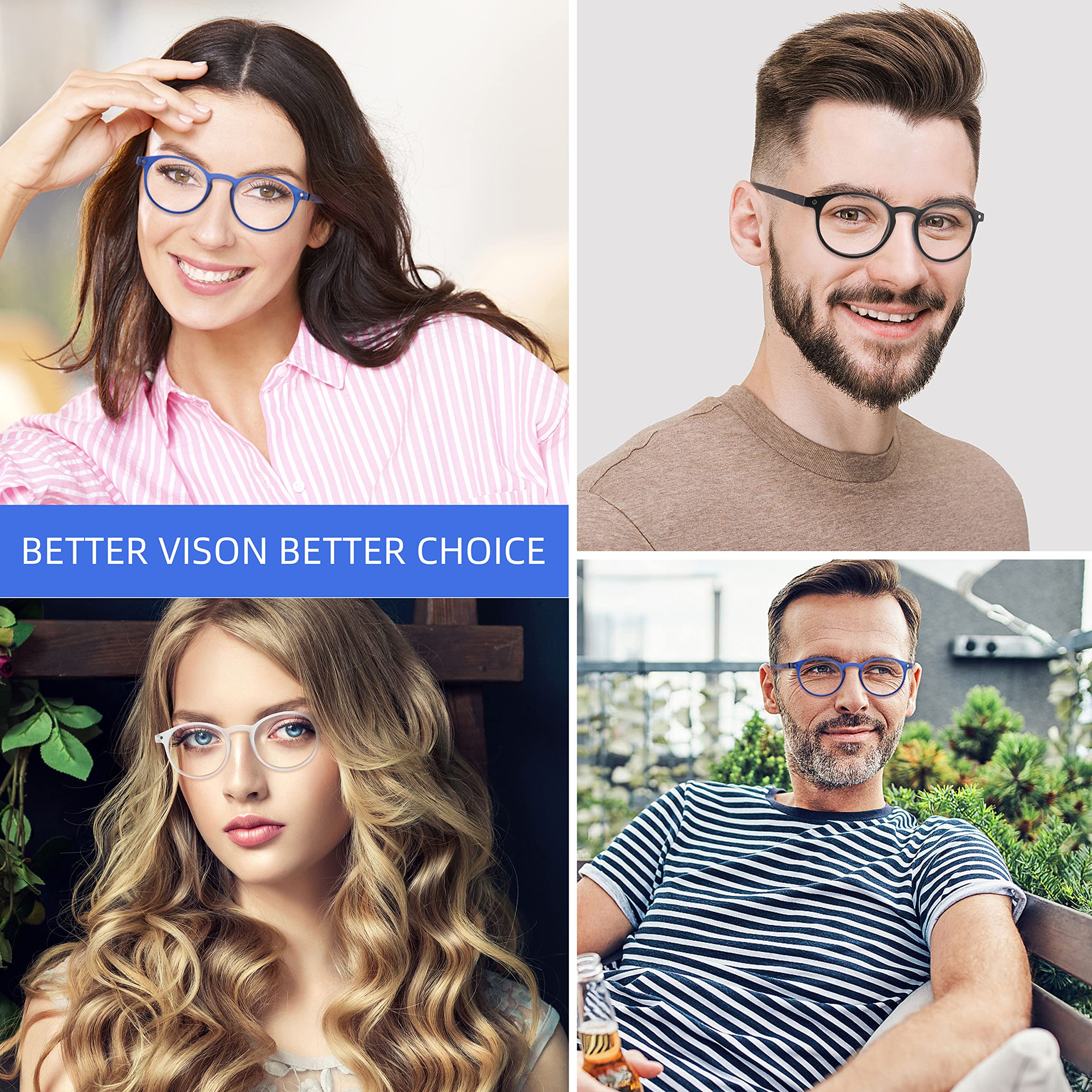 AIKLLY round tortoise-shell reading glasses offering versatile style and comfort.