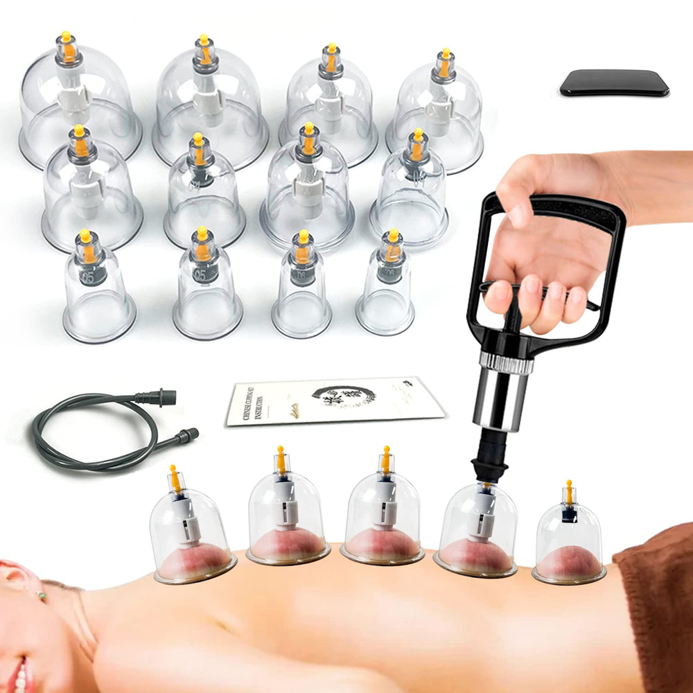 AIKOTOO cupping set back cups arranged for broad muscle areas and relaxation
