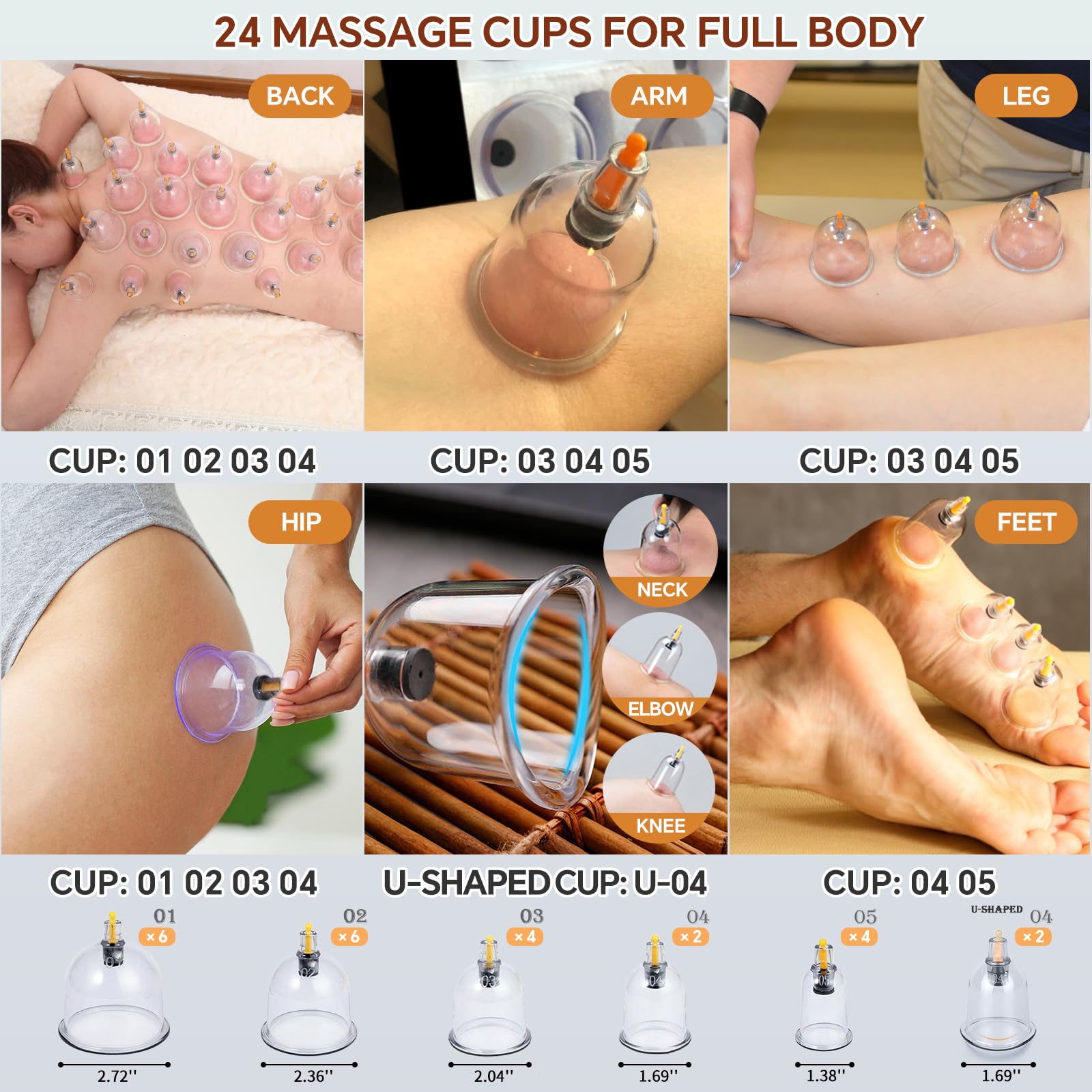 AIKOTOO cupping set for cellulite massage using gentle suction to help appearance.