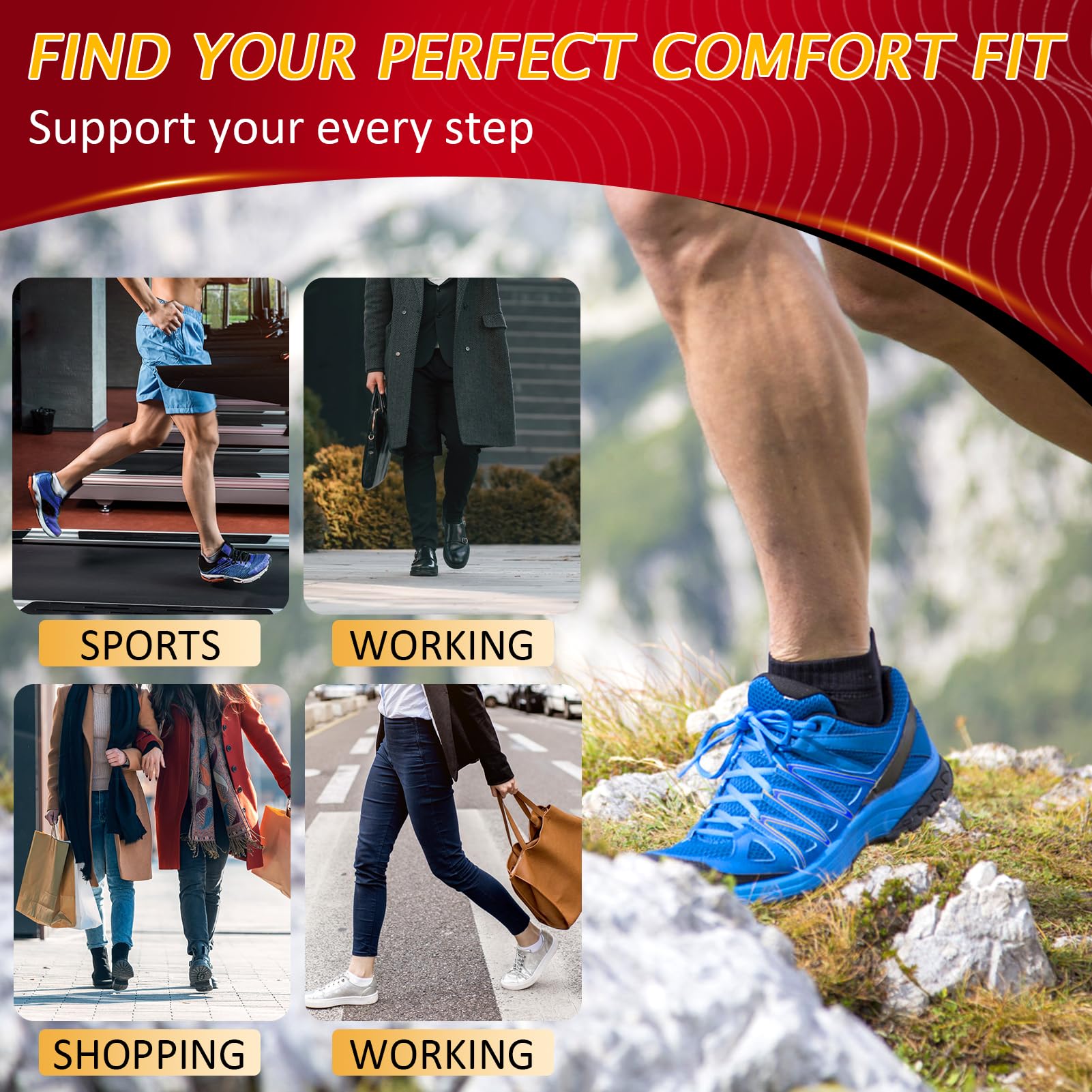Ailaka cushioned foam insert absorbs impact during walking