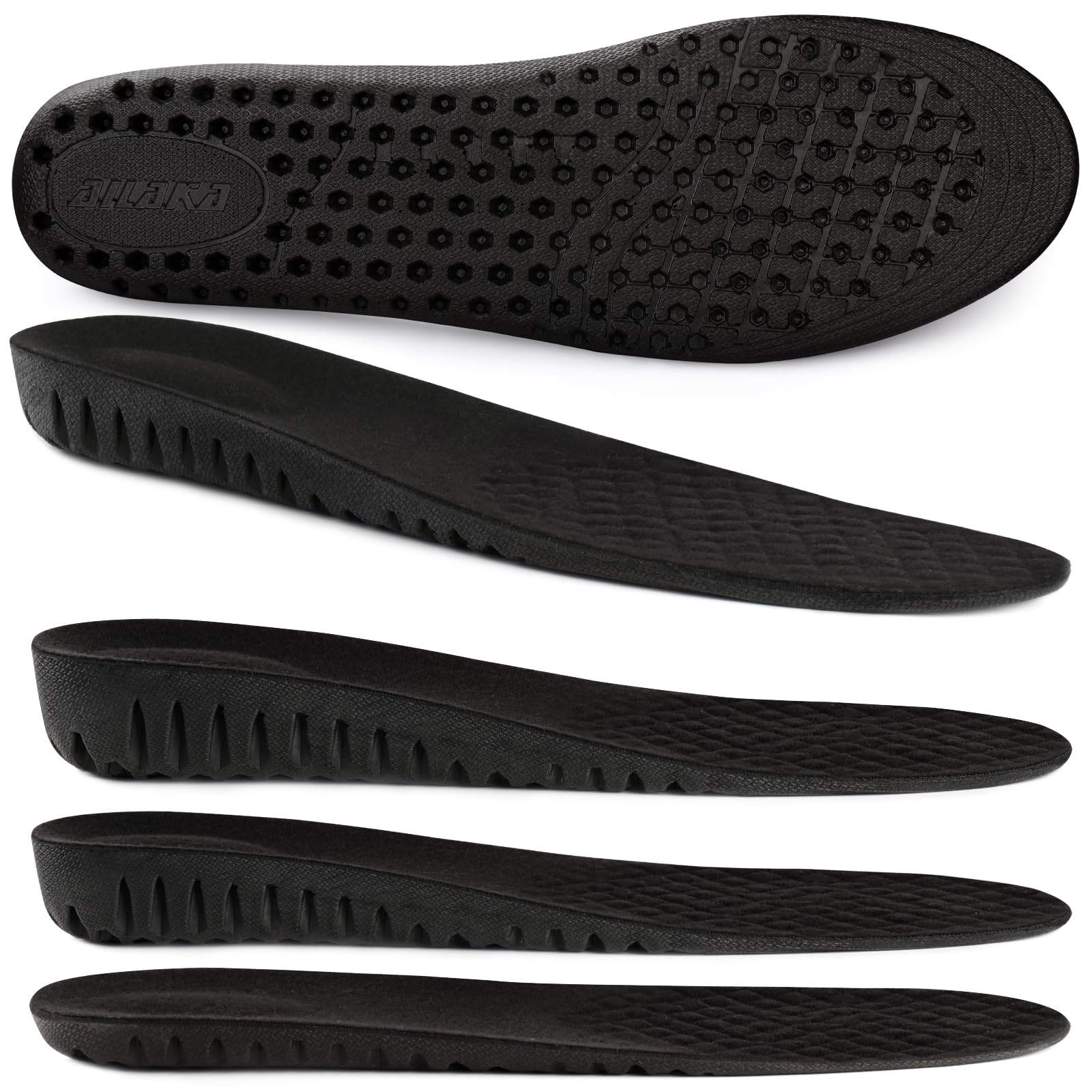 Ailaka Height Increase Insoles with honeycomb forefoot for all-day comfort and subtle lift.