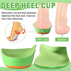 Ailaka kids insoles deep heel cup stabilizing the heel during runs