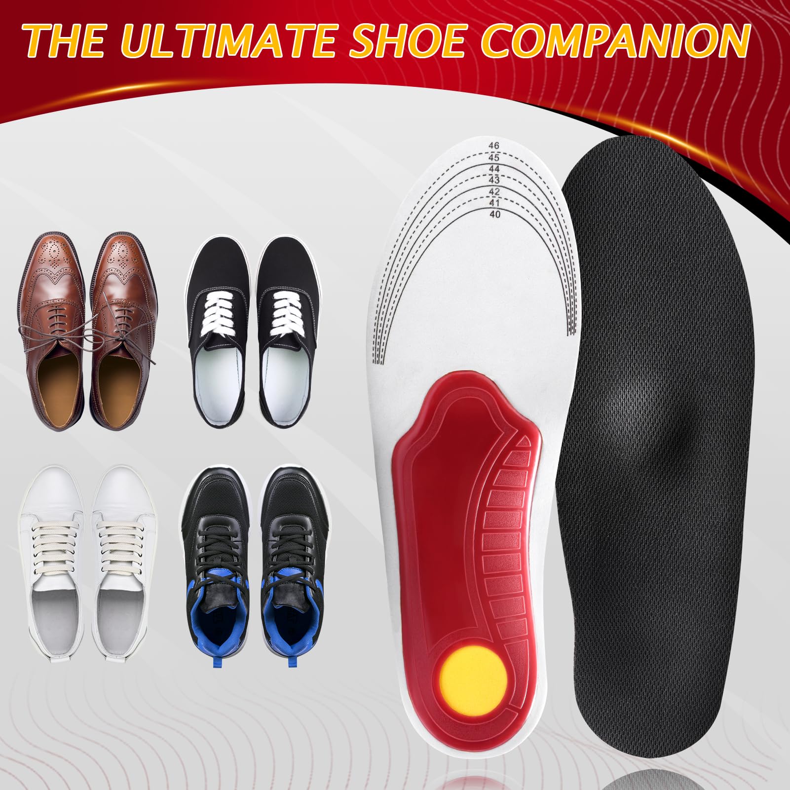 Ailaka sport and work shoe insole for extended wear