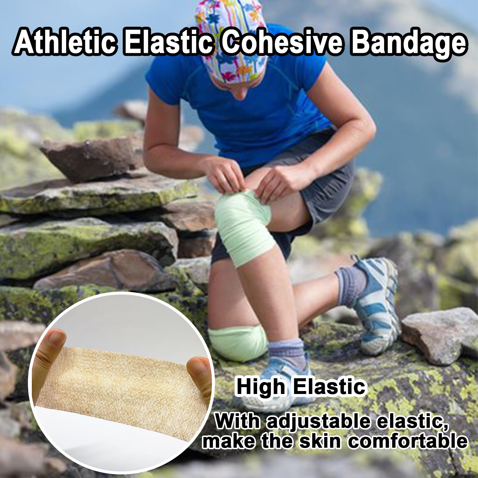 ailixinda self-adhesive wrap sticks to itself, easy removal without discomfort.