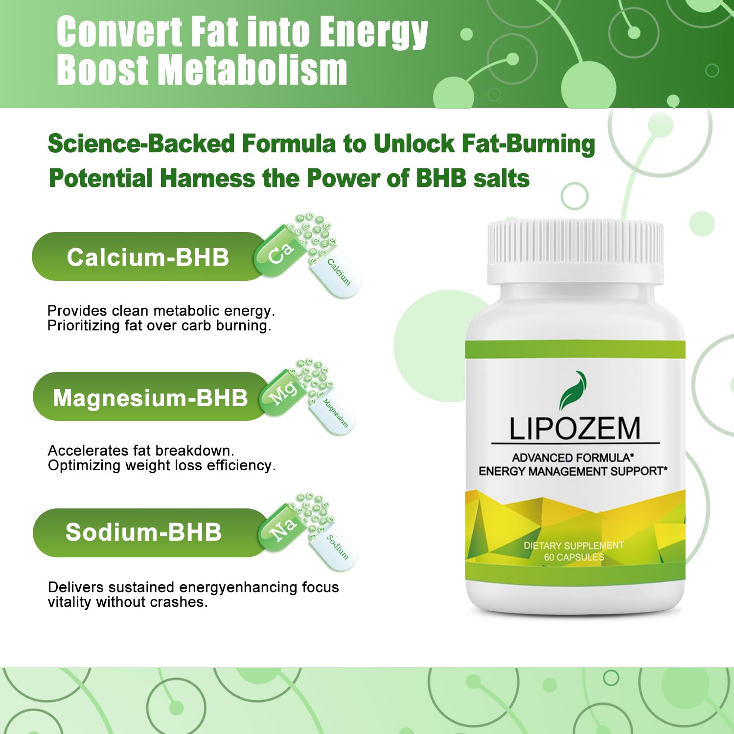 Aimacro Lipo Zem capsules close-up highlighting plant-based formula for gut comfort.