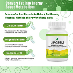 Aimacro Lipo Zem capsules close-up highlighting plant-based formula for gut comfort.