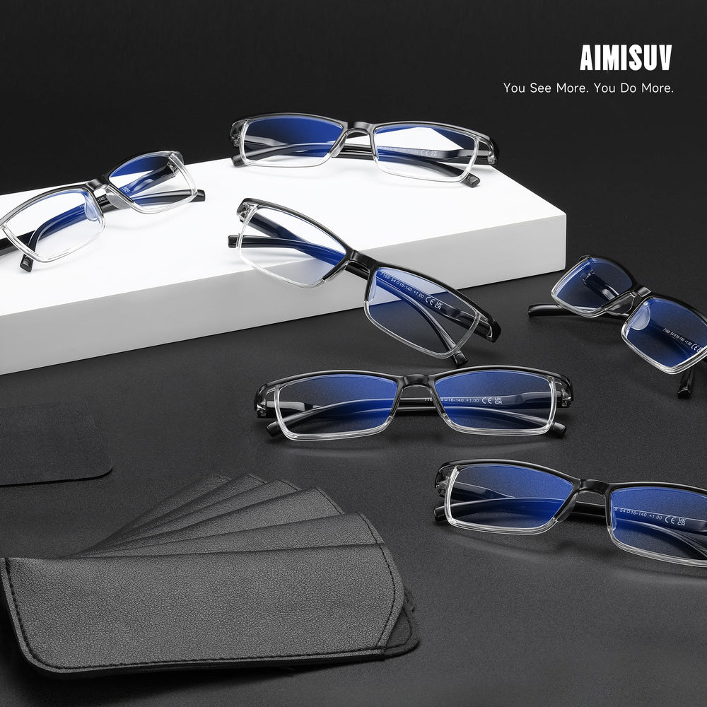 AIMISUV mens reading glasses for books, computers, and more.