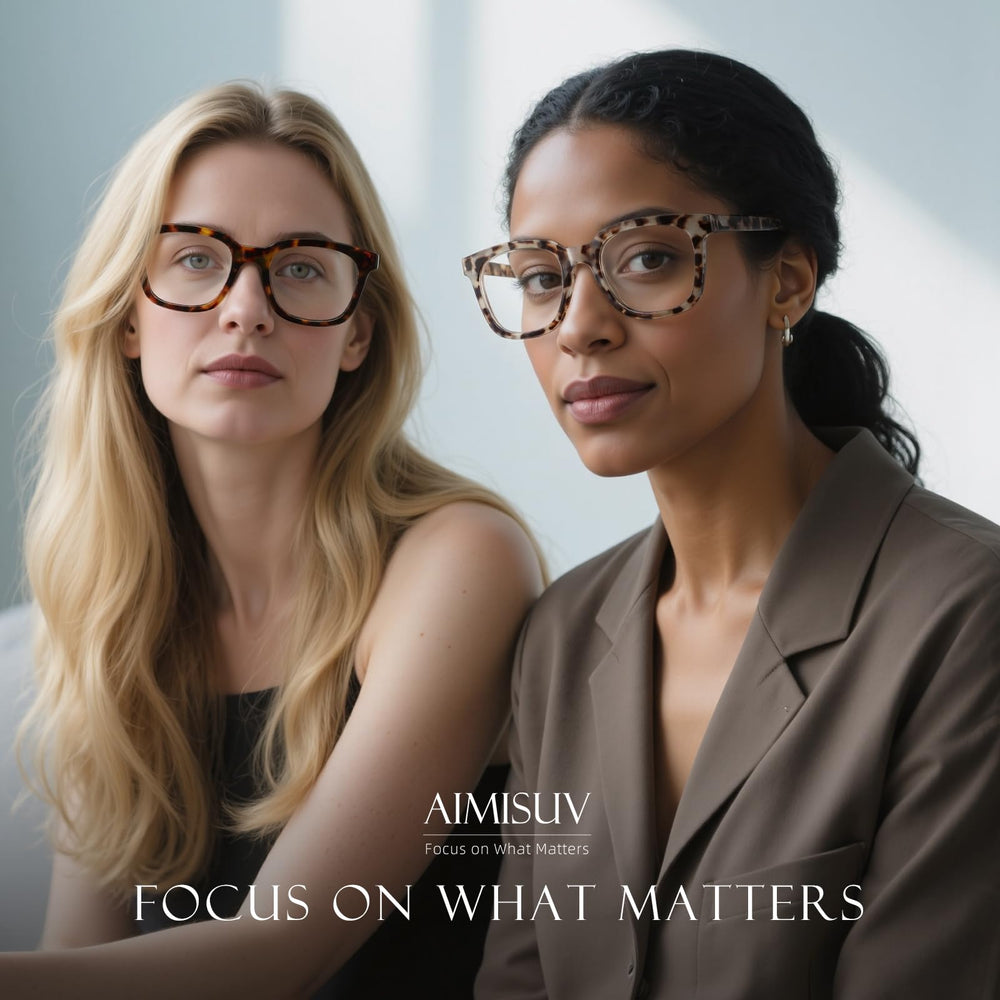 AIMISUV Oprah square anti-glare eyeglasses for comfortable long sessions