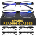 AIMISUV 6-Pcs Reading Glasses — Blue Light Blocking & Spring Hinge