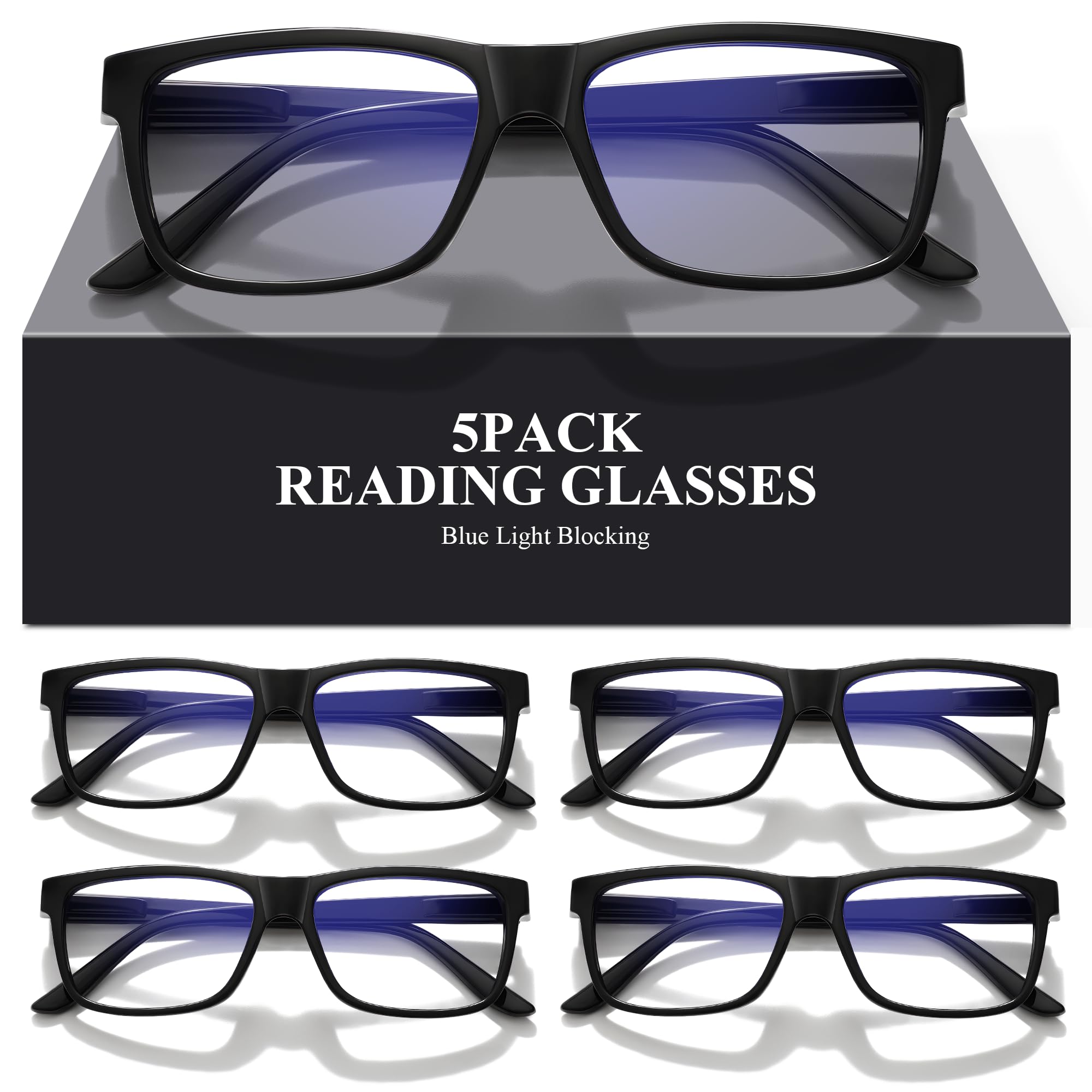 AIMISUV reading glasses in lightblack front view for all-day comfort