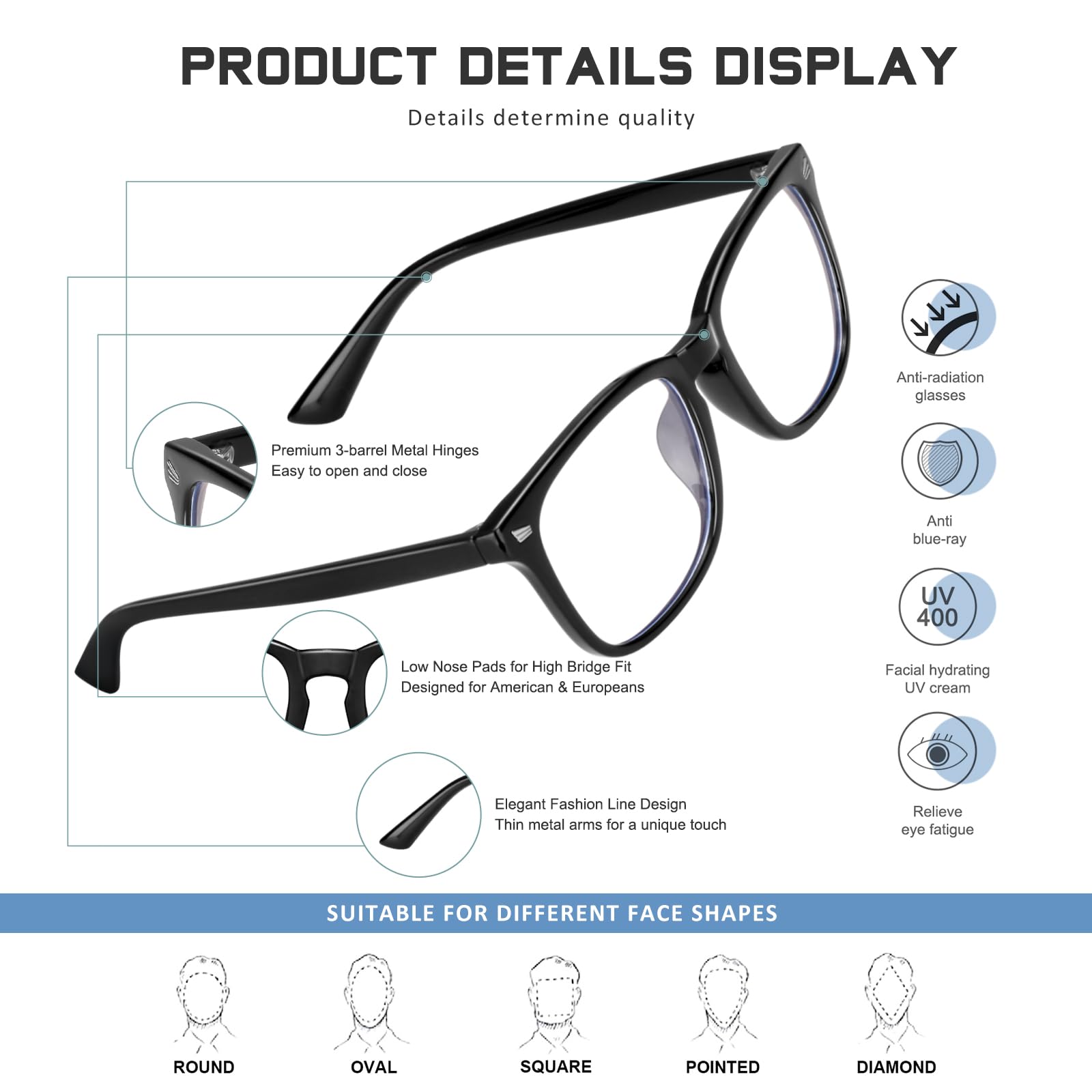 AIMISUV UV glare protection reduces reflections for outdoor reading.