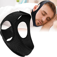 AIR BLOW Chin Strap close-up shows breathable material for comfortable all-night wear.