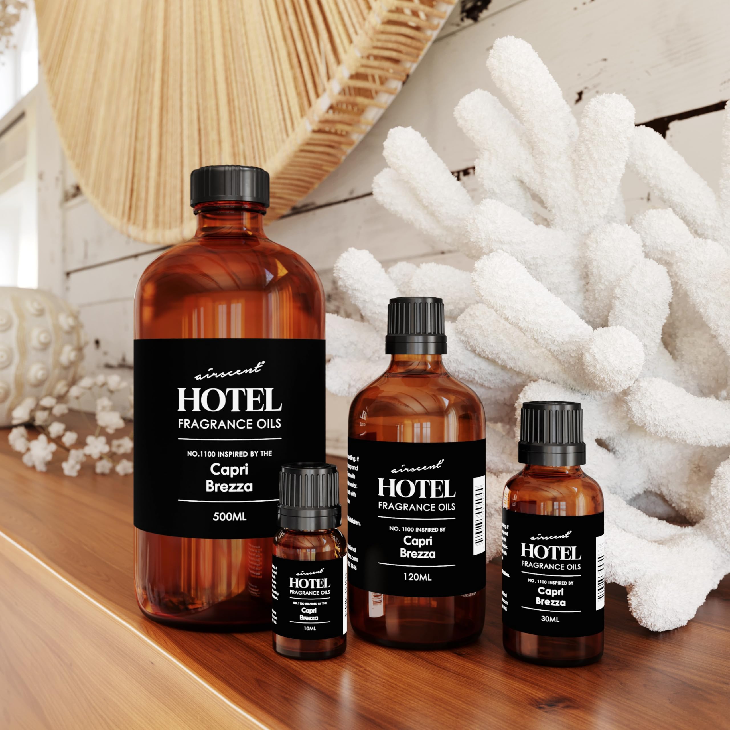 Air-Scent Capri Brezza clean concentrate label highlights absence of colorants and parabens