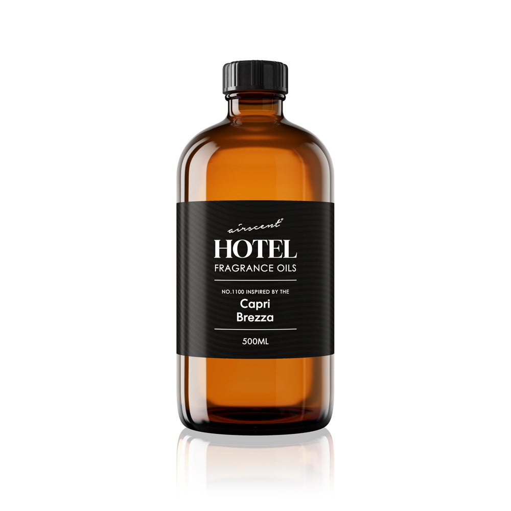 Air-Scent Capri Brezza diffuser oil bottle ready for ultrasonic diffuser refills.