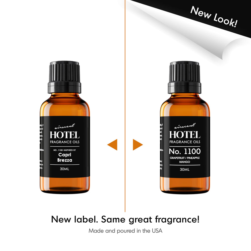 Close-up of Capri Brezza No. 1100 label showing Volcano-Inspired notes.