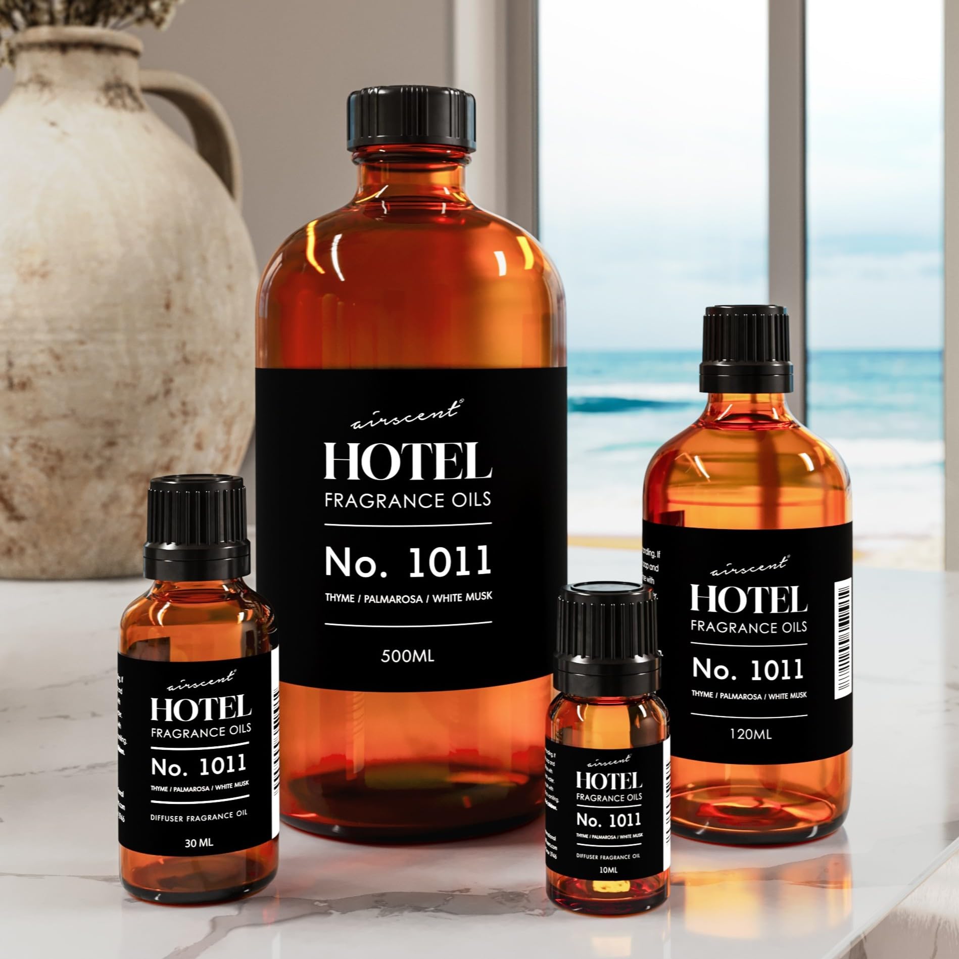 Air-Scent diffuser dispensing mist captures even aroma distribution in rooms.